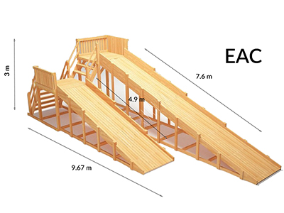 Горка для детского сада TORUDA Север wood-7 (скат 4.9 м и 7.6)